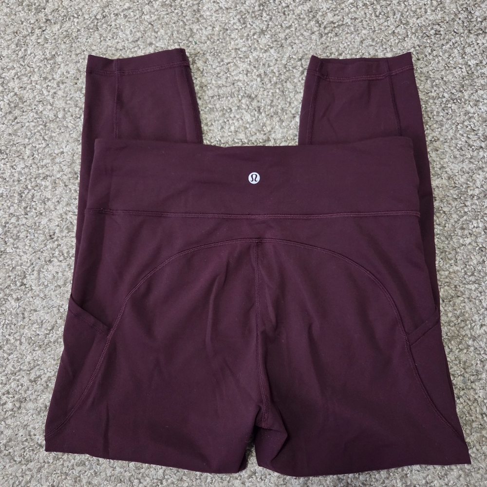 Lululemon Invigorate High-Rise Crop 23" Cassis; Size‎ 10 Maroon